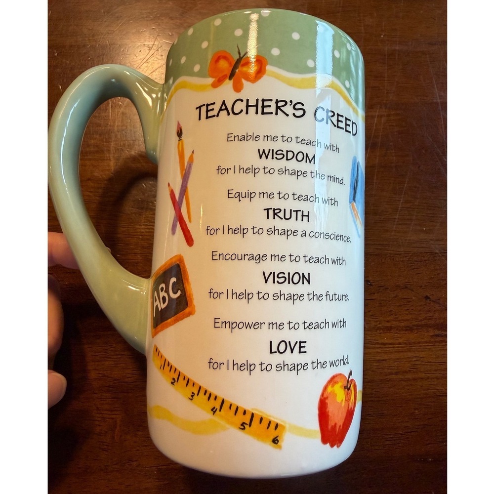 Ganz Teachers Creed Coffee Mug Tall Ceramic School Gift New